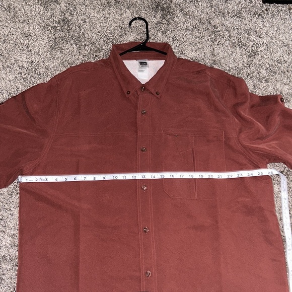 Men's The North Face Maroon Button-Down Shirt XXL Pockets Hike Light - Picture 9 of 12